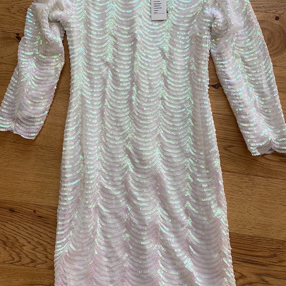 TFNC white sequined dress- Size Small - Picture 3 of 9